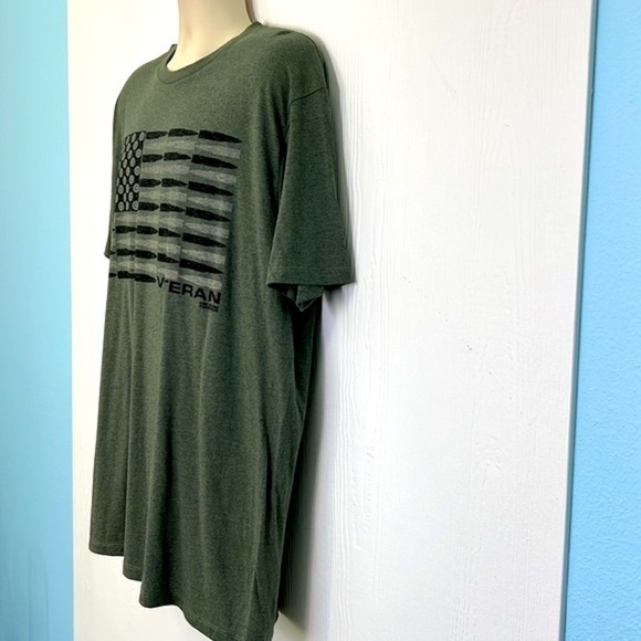 7.62 Design - Veteran Bullet Flag Battle Space Olive Green T Shirt Size XL - Picture 6 of 11